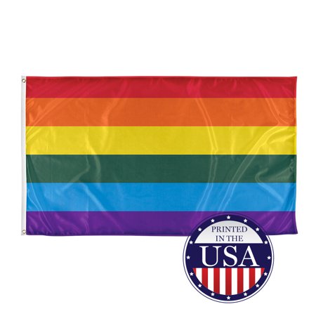 Vispronet 3ft x 5ft Rainbow Flag Gay Pride Flag Knitted Polyester