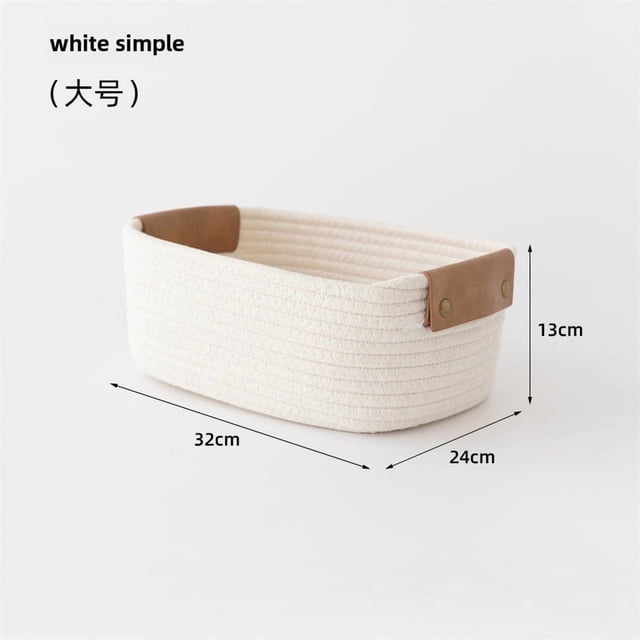 Eco-Friendly Large-Sized White Cotton Rope Storage Basket: Modern Simple Design for Home Organizing, Ideal for Books, Toys, Clothes & More - Versatile Tidy Solution with Affordable Price ($10-20) to