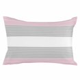thumbnail image 2 of Pink Striped Throw Pillow Cover, Pillowcase Protectors with Zipper, Breathable Decorative Lumbar Pillow Case Cover, Multicolor Grey White Horizontal Stripes Pillow Shams for Couch Sofa 12x20Inch, 2 of 8