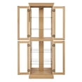 thumbnail image 5 of Miniyam Wood Curio Display Cabinet with Light, Glass Door for Living Room, Light Oak, 5 of 8
