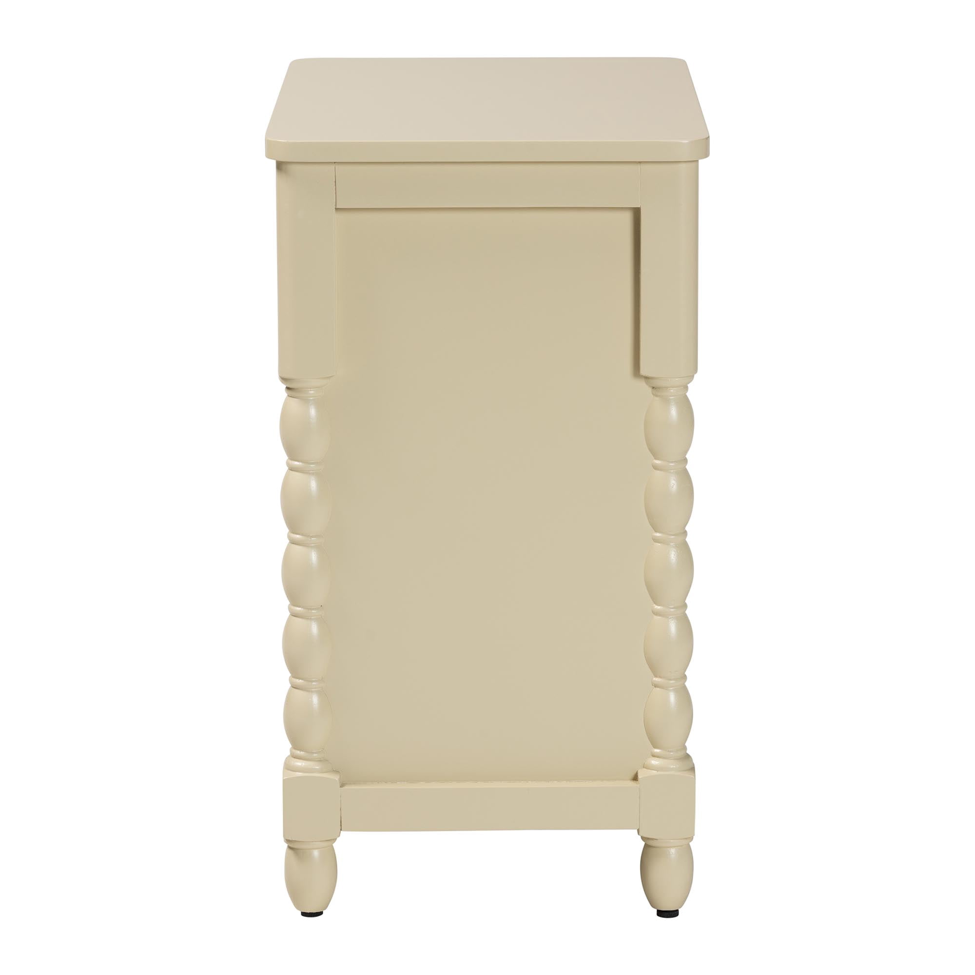 bali & pari Kyla Modern Nightstand, 3-Drawer, Beige