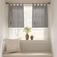 thumbnail image 3 of Cortinas de Cocina JINCHAN con Presillas, Lino 90cm Rayadas, 2 Paneles, 3 of 7