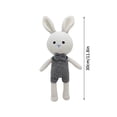 thumbnail image 2 of Knitted Plush Bunny Stuffed Animal, Soft Textured Design With Bow Tie & Overalls, For Kids Toddlers Nursery Decor Cuddling Playtime, 2 of 3