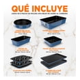 thumbnail image 2 of Set de Charolas para Hornear Antiadherentes Apilables de 8 Piezas NutriChef, Bandejas de Hornear de Acero Premium, Incluye Molde para Pastel, Muffin, Brownies y Pan, Bandejas de Galletas y Asar, 2 of 10