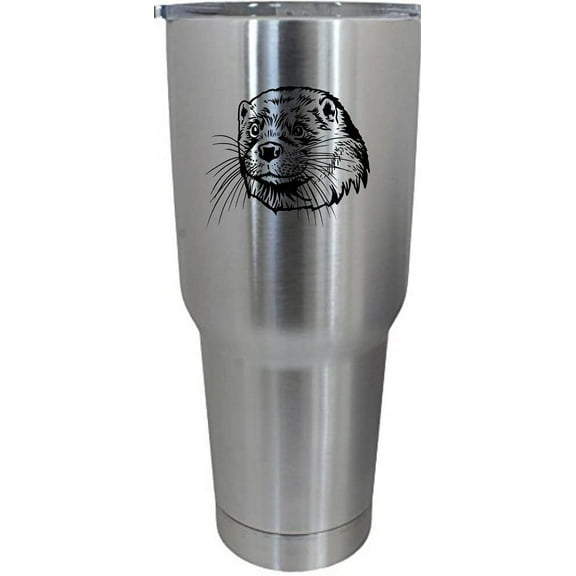 Otter Face Zoo Animal Themed Etched 30oz Stainless Steel Tumbler