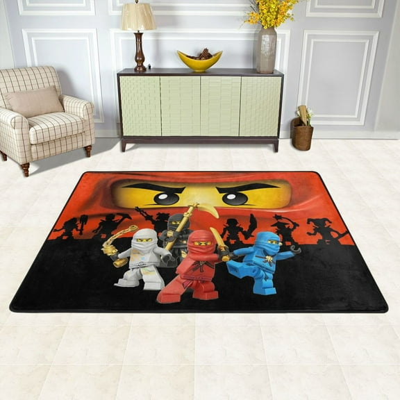 Cartoon Ninjago Cartoon Rugs Washable Cover Floor Rug Carpets Bathroom Decorations For Kitchen Bedroom Indoor Outdoor 72"X48"