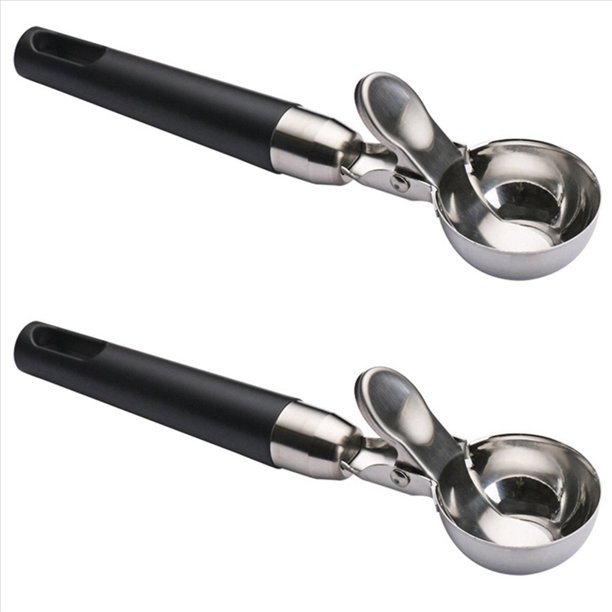 2X Pala para Helado, Pala para Helado con Gatillo de LiberacióN, Pala para Galletas de Metal, Cuchara para Pala para Helado
