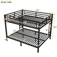 thumbnail image 3 of Mintazer Queen Over Queen Metal Bunk Bed with 2 Side Ladders & Guardrails for Teens Adults Bedroom Dorm, Black, 3 of 15