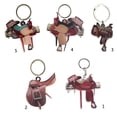 thumbnail image 3 of 2 Llavero colgante de acrílico personalizado de la silla de montar para los vaqueros occidentales del amante de los caballos, 3 of 5