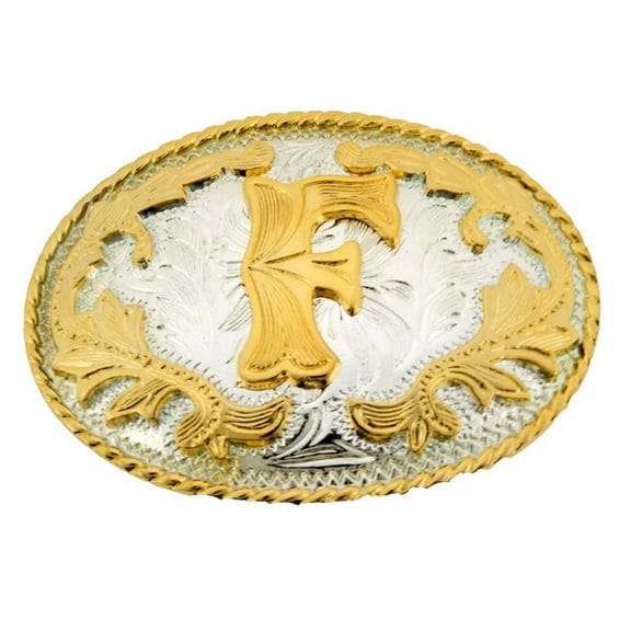 Initial Letter "F " Belt Buckle Monogram Middle Initial Alphabet Western Cowoy Cowgirl Unisex Men Women Rodeo Costume New Style