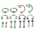 thumbnail image 5 of RSAMD 16PCS/Set StainlessSteel Spiral Belly Tongue B Ring Eyebrow Piercing JewelR YK-White, 5 of 9