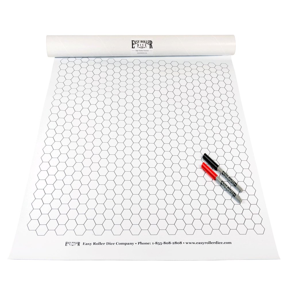 Double Sided Gaming Mat Squares & Hexes New Condition!