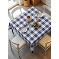 thumbnail image 6 of Navy Blue White Plaid Table Cloth, Farmhouse Checkered Buffalo Waterproof Tablecloth for Square Tables, Reusable Washable Fabric Table Cover for Restaurant Kitchen Dining Tables 54"x54", 6 of 6