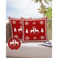 thumbnail image 6 of Pack of 2 Outdoor Pillow Covers, Christmas Elk Snowflakes Silhouette Buffalo Check Red and White Waterproof Square Throw Pillowcase Cushion Decorative Pillow Covers for Couch Patio Tent, 20x20 in, 6 of 6