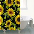thumbnail image 5 of Sunflower Wildflower Shower Curtain 72x84 with Hooks, Boho Yellow Floral Bee Butterfly Design for Bathroom, Quick-Drying Rustic Polyester Fabric, Farmhouse Autumn Bloom Decor, 5 of 5