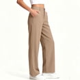 thumbnail image 5 of UAYOTSE Teen Girls Casual Pull On Pants High Rise Wide Leg with Pockets Everyday School Work Bottoms Autumn,Sizes 13-14 Years, 5 of 7