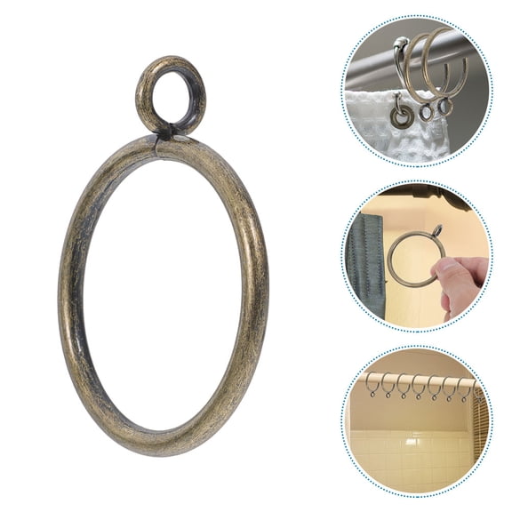 Amosfun 10Pcs Heavy Duty Golden Curtain Rings with Eyelet Design for Roman Rods