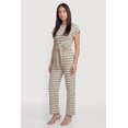 thumbnail image 2 of Women's Striped Textured Knit Boot Cut Casual Pants, 2 of 4