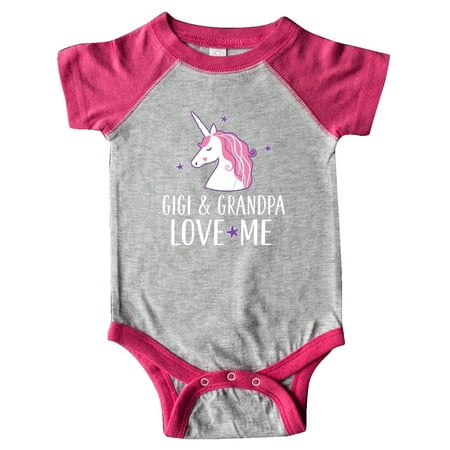 

Inktastic Gigi and Grandpa Love Me Unicorn Grandchild Gift Baby Girl Bodysuit