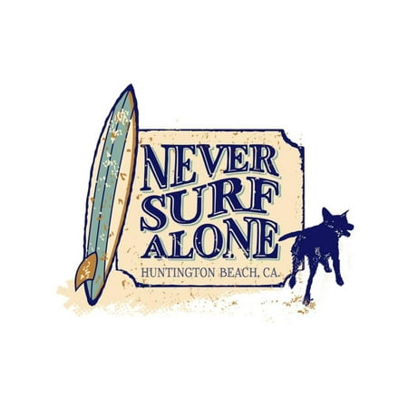 Never Surf Alone Print Wall Art By Dog is Good