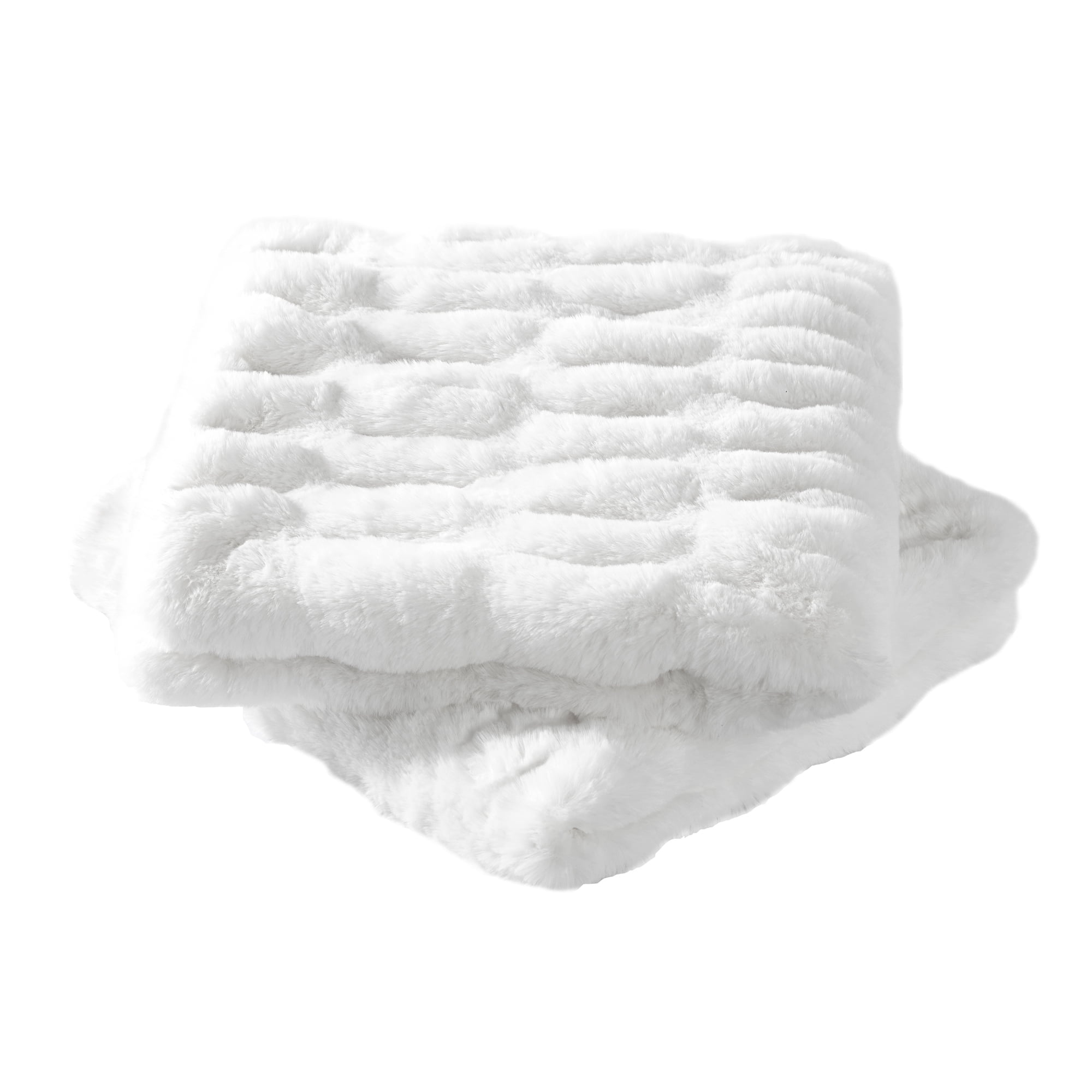 Home Soft Things Shar Pei Faux Fur Decorative Throw Pillow Covers, Soft Velvety Pillow Cases Cushion Covers, No Pillow Insert, Set of 2, Bright White, 14" x 26"