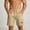Khaki, variant on Afuyipoi Men's 5-inch Inseam Wide-Leg Shorts Lightweight Breathable Training Shorts, Trendy Letter Print Athletic Shorts with Drawstring Waist Black Size L
