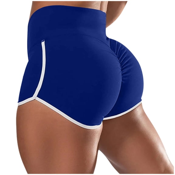 UAMVSH Yoga Shorts for Women Casual Stretch Running Gym Biker Shorts High Waist Solid Color Comfy Athletic Shorts
