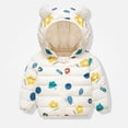 thumbnail image 2 of DJDLJWCJ Unisex Baby Toddler Bear Ear Hooded Puffer Coat Kids Winter Thick Warm Printed Jacket, Infant Boys Girls Zip Up Outerwear White Size 2T, 2 of 6