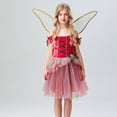 thumbnail image 3 of Girls Halloween Party Dresses Set Fairy Fancy Velvet Tulle Dress with Butterfly Wings Ball Gown Princess Clothes 8 Years, Pink, 3 of 7