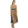 thumbnail image 2 of Bimba Sleeveless Apron Dress With Floral Print Cotton Long Mid-Calf Dresses, 2 of 8