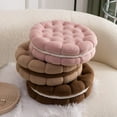 thumbnail image 3 of Cojín redondo decorativo con forma de galleta de 14.0 in, cómodo y divertido, cojín de suelo para asiento circular para sofá, silla, cama, coche (rosa), 3 of 5