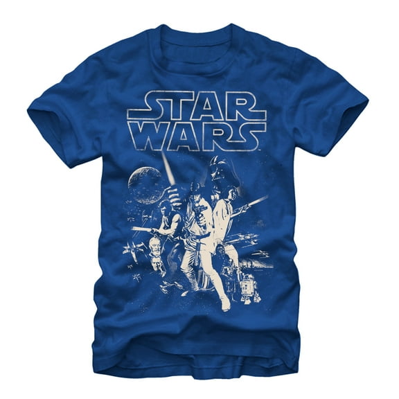 Men's Star Wars Classic Poster Graphic Tee Royal Medium
