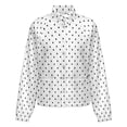 thumbnail image 5 of Jackets for Women Winter Coat Jackets Flannel Stand Collar Jacket(Black Polka Dots White Background,Size:S-4XL), 5 of 7