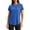 *Blue, variant on Women's Open Back Curved Hem T-Shirt,Ladies Short Sleeve Crew Neck Yoga Top,Breathable Quick Dry Athletic Blouse For Women,Blue,S-3XL