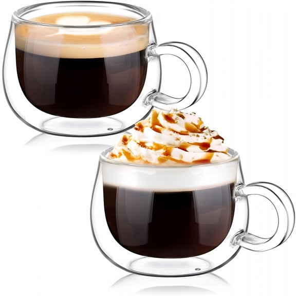 ACDANC 2026 New 4 Oz Insulated Double Wall Glass Espresso Cups,Espresso Coffee Cups,Double Espresso Cups,Demitasse Cups,Espresso Mug,120 Ml (Full Capacity) 2 Pack