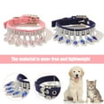 thumbnail image 5 of Bling Rhinestone Cat Dog Collar Cute Sparkling Crystal Kitten Necklaces Soft Adjustable Leather Puppy Collars Diamond Pendant Pet Collars for Small Dogs Cats, 5 of 8