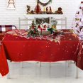thumbnail image 3 of Table Cloth Christmas, Rectangle Table Cloth Christmas Tree Candy Cane Stocking Jingle Bells Bulb Gift Boxes Washable Holiday Tablecloth 60x84 Inch Decorative Table Cover for Party Picnic Dinner, 3 of 6