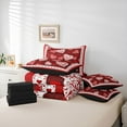 thumbnail image 6 of Homewish Cartoon Loves Pattern 7-Piece Bedding Comforter Set,Happy Valentine King Bedding Sets,Retro Damask Print Bed Sheets For Girls Teens,Luxury Bedroom Decor Reversible, 6 of 8