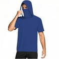 thumbnail image 5 of Fanxing Big and Tall Cooling Sun Shirt with Face Mask Short Sleeve Hoodie Mens UPF 50+ UV Sun Protection Shirts Lightweight Performance Fishing Shirt Blue,XXXXXL, 5 of 9