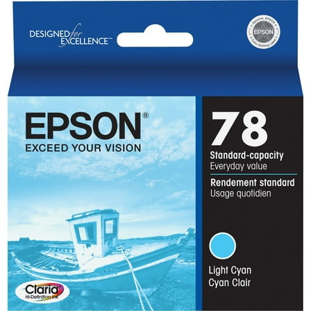 Epson, EPST078520S, Claria T078520 Light Cyan Ink Cartridge, 1 Each