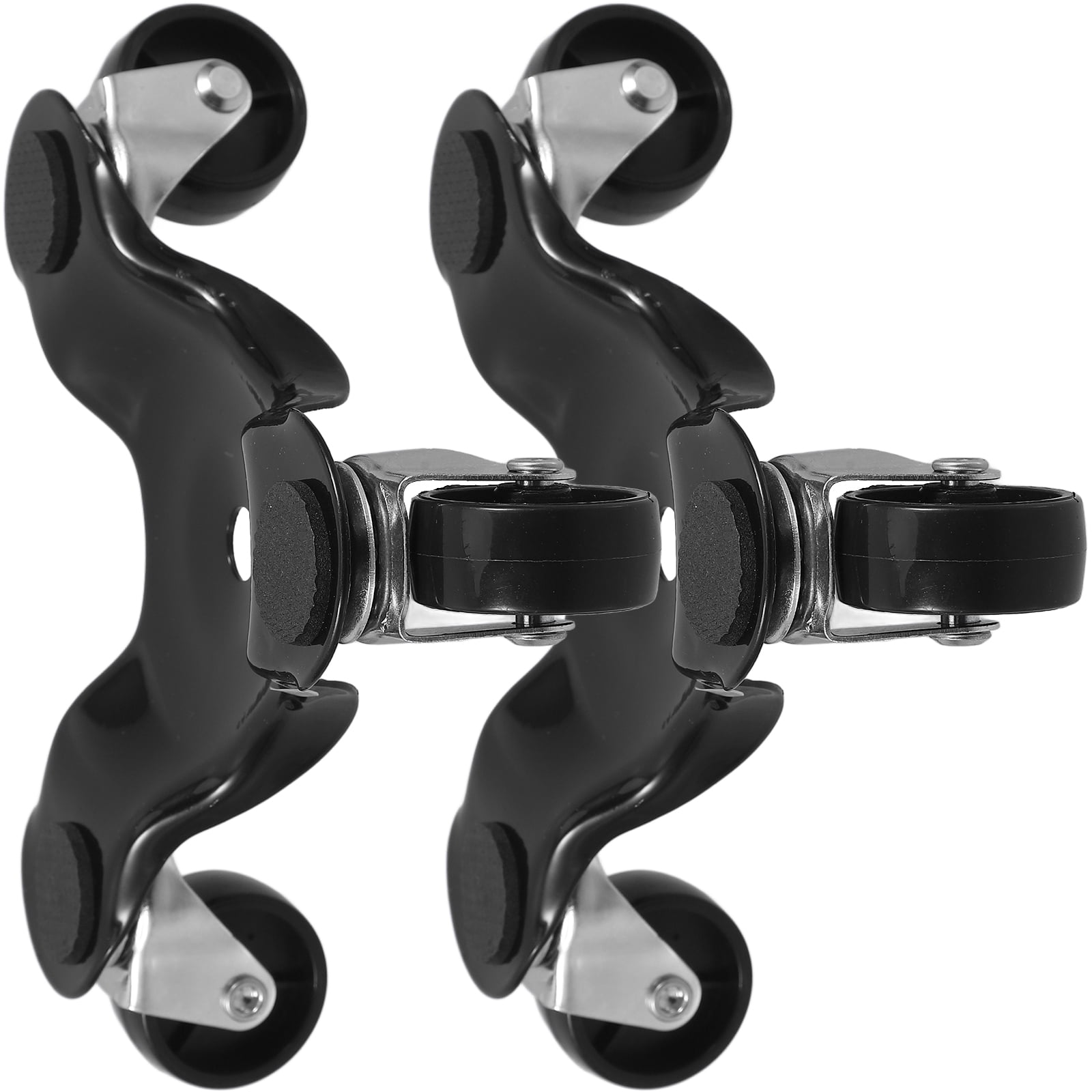 EXHUMKY Carbon Steel ABS Furniture Dolly, Heavy Duty Mover, Flexible Swivel, Black, 4Pcs