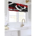 thumbnail image 3 of Valances for Windows Black Red Circle Rod Pocket Cafe Window Treatments Valance Curtains for Kitchen Bathroom Laundry Basement Windows 56"x16", 3 of 9