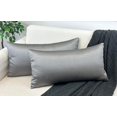 thumbnail image 2 of Aiking Home 12x24 Inches Faux Silk Rectangular Throw Pillow Cover, Zipper Closure, Charcoal (Set of 2), 2 of 6