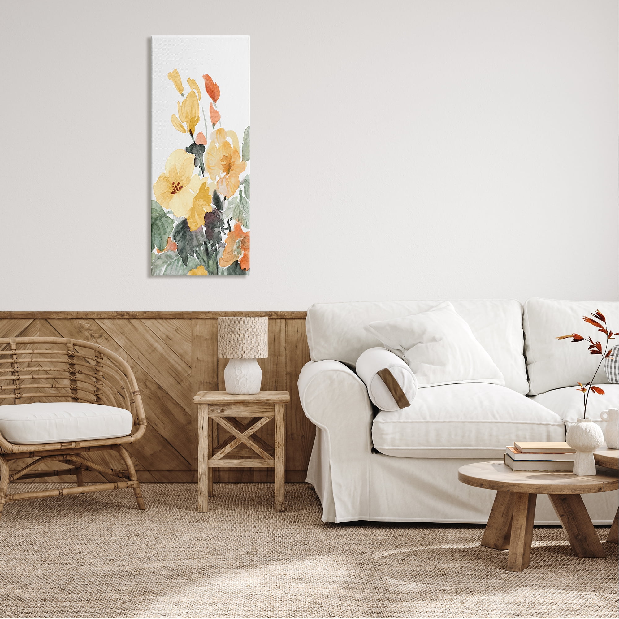 Stupell Industries Yellow Spring Blooms Botanical & Floral Painting Gallery Wrapped Canvas Print Wall Art, 17 x 40