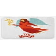 thumbnail image 1 of Virgo Kitchen Mat, Astrological Zodiac Sign with Woman with Wings and Dress Horoscope, Plush Decorative Kitchen Mat with Non Slip Backing, 47" X 19", Vermilion Seafoam Orange, by Ambesonne, 1 of 1