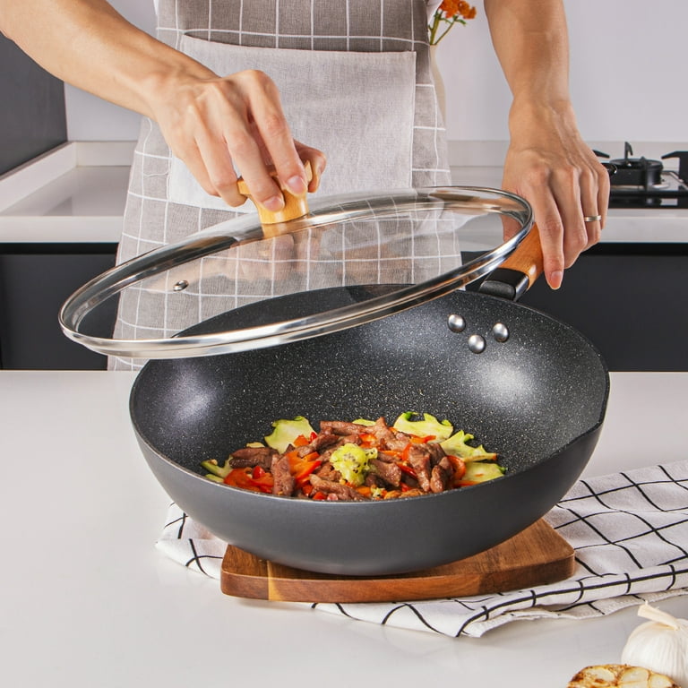 100% Pfoa Free Stone-derived Nonstick Frying Pan Coating 5 Layers Bottom  Soft Handle Aluminum Dishwasher Safe Cooking Pan Set - Pans - AliExpress