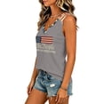 thumbnail image 4 of Fabrcox 1776-2026 4th of July Womens Tank Tops Sleeveless Flag Print 250 Anniversary USA Shirt V Neck Celebration Freedom Patriotic Shirts for Women Gray M, 4 of 5