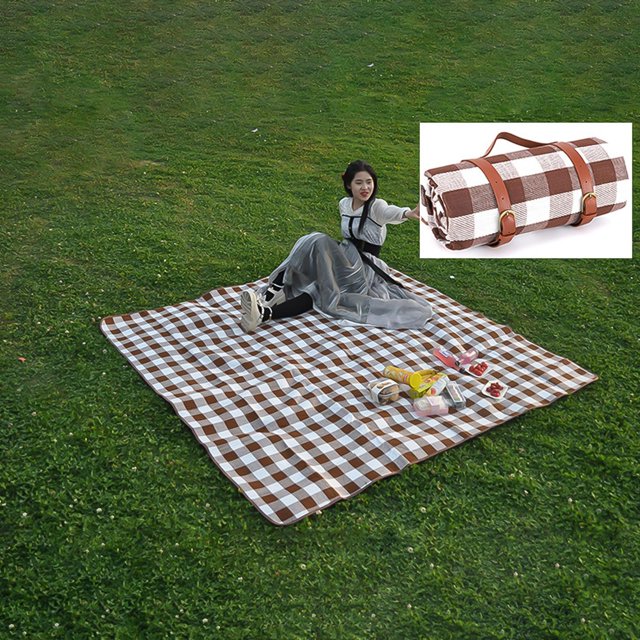 Tapis de Pique-Nique Lavable Tapis de Plage Tapis de Camping Extérieur Sangle en Cuir Épais Fournitures de Randonnée Camping Tapis de Plage Touristique