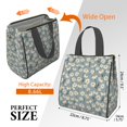 thumbnail image 3 of Daisy Pioneer Flower Insulated Lunch Bag for Women Men, Large Portable Soft Cooler Tote, Thermal Food Storage Bag with Pearl Cotton, 8.66L, 8.75"x5.75"x9.5", 3 of 6