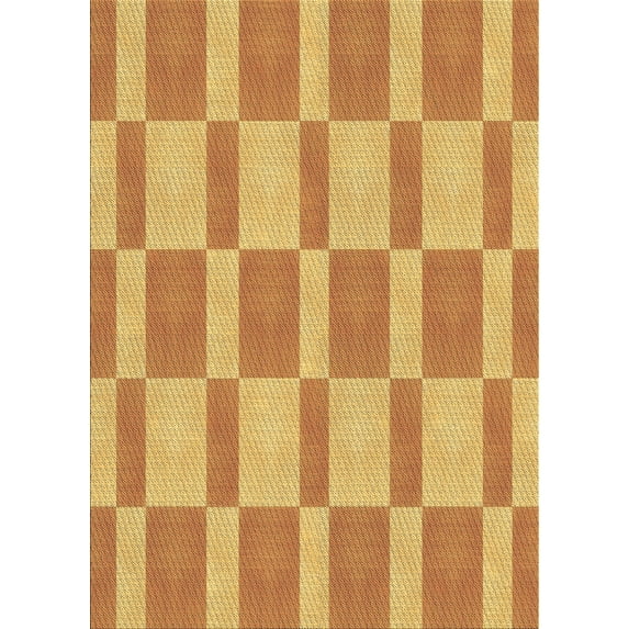 Ahgly Company Indoor Rectangle Patterned Neon Orange Area Rugs, 6' x 9'